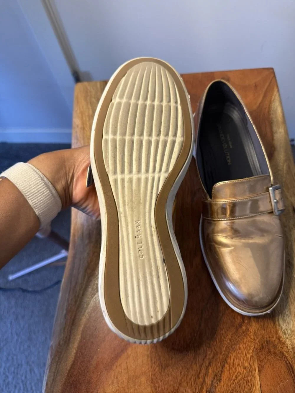 Gold Metallic Bit Loafers